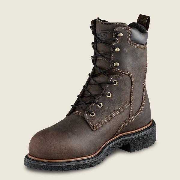 Red Wing Mens Work Boots - Dynaforce® - 8-inch Insulated Waterproof Soft Toe - Dark Brown - RCG89165